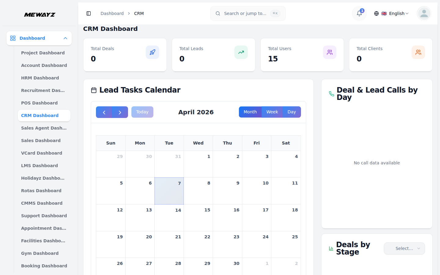 Mewayz CRM dashboard — manage contacts, leads, and deals