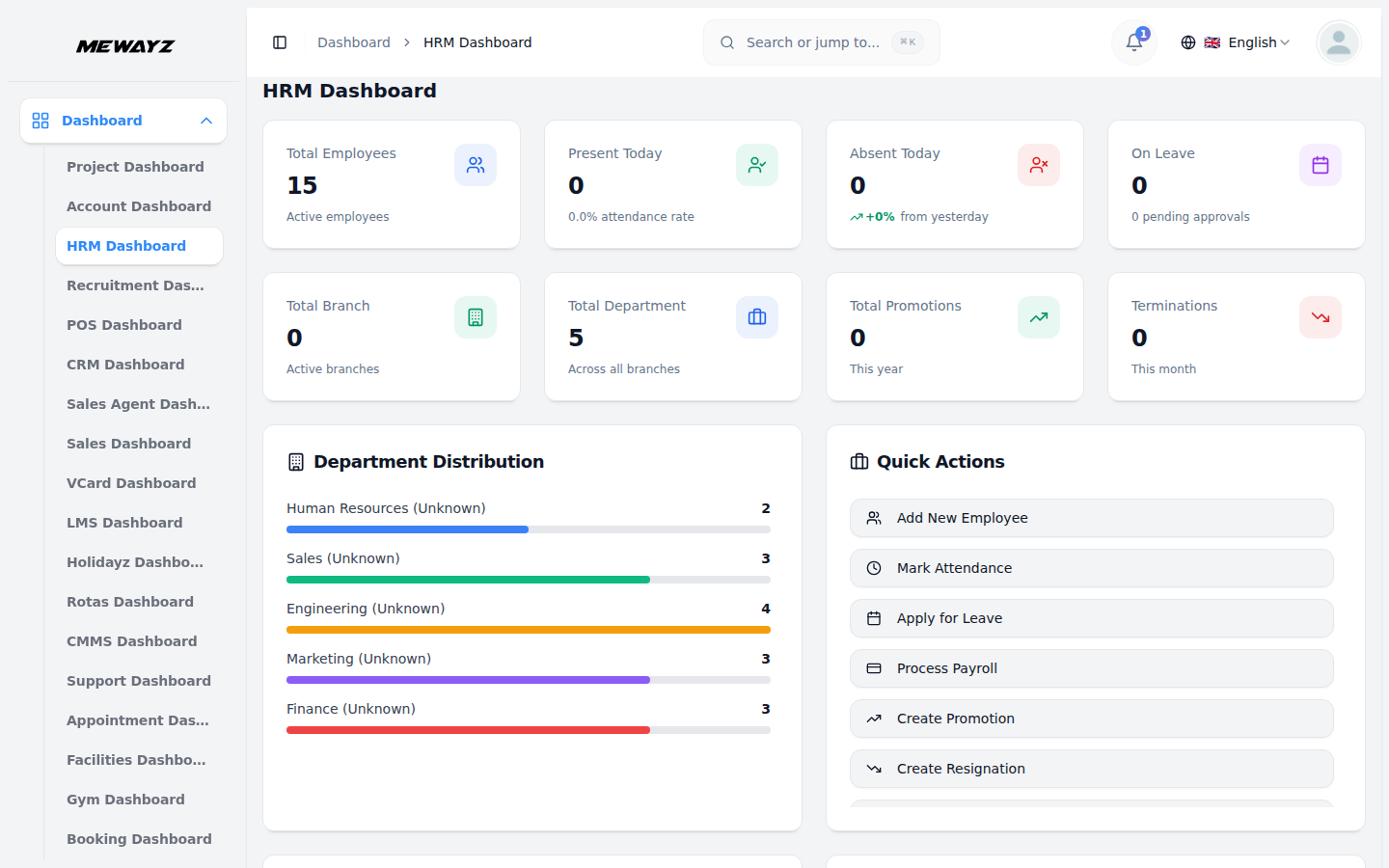 Mewayz HRM dashboard — employee records, payroll processing, and leave management