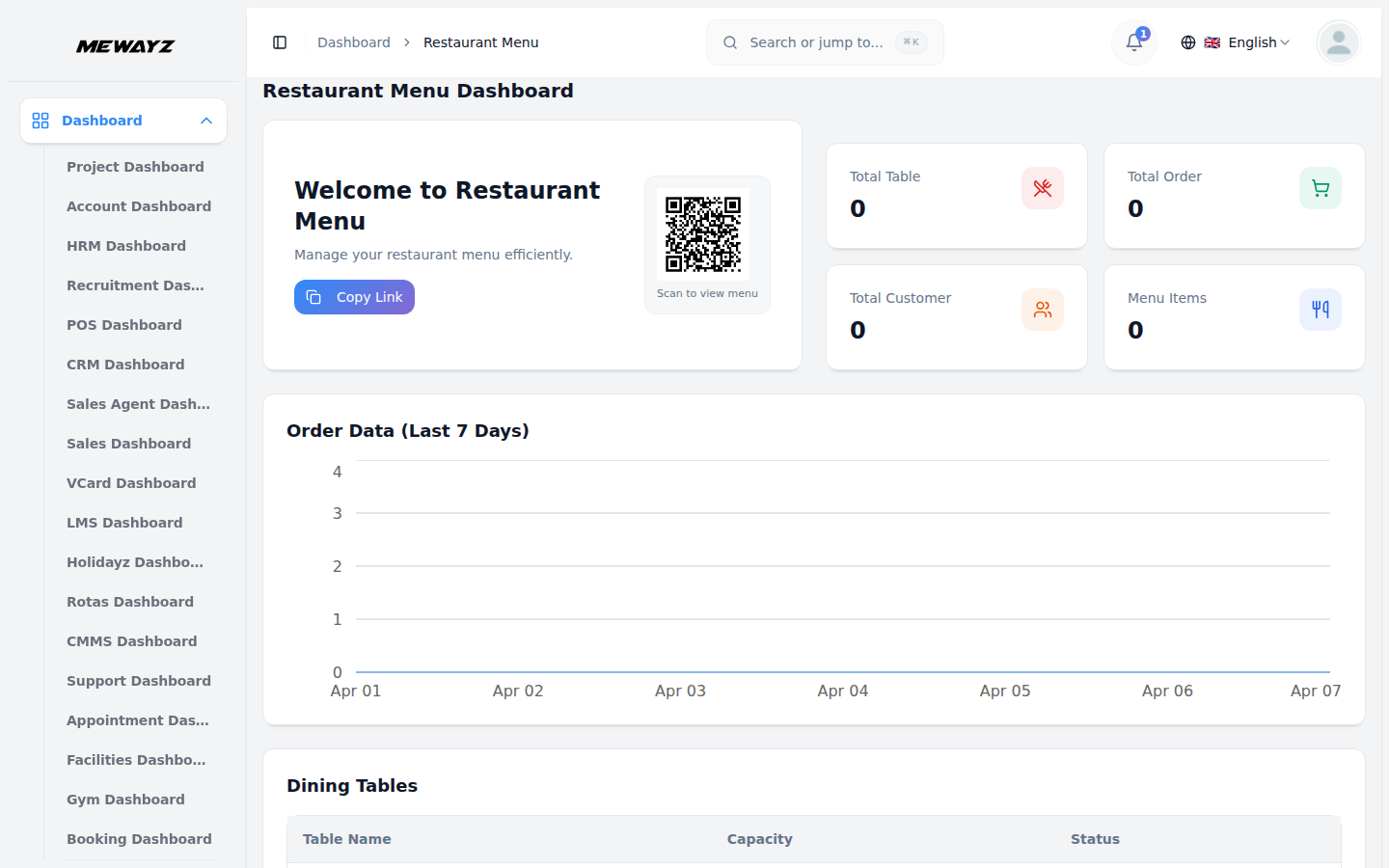 Restaurant menu management — create and manage your digital menu